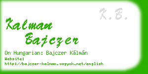 kalman bajczer business card